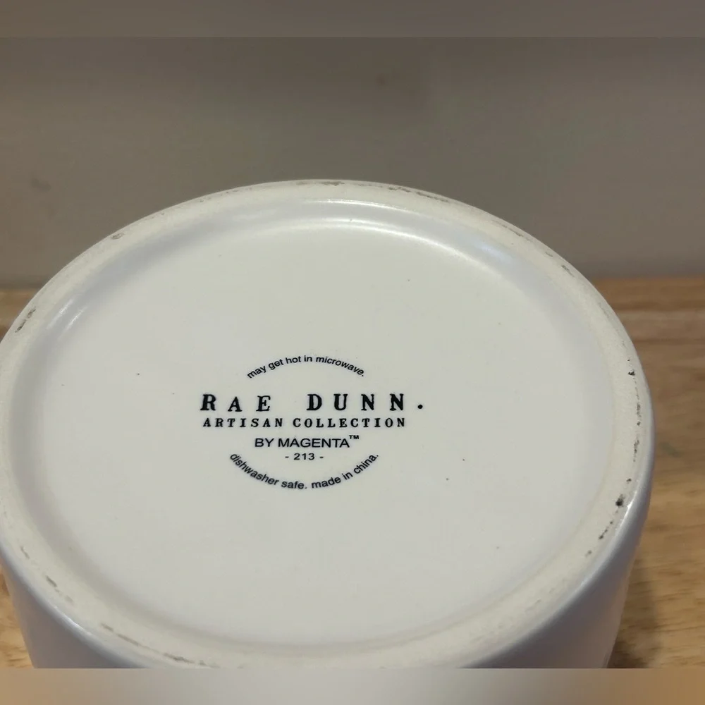 Rae Dunn Artisans Collection Ceramic Honey Jar With Lid & Wood Spoon NWTS